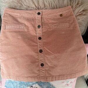 Zara Girls 13-14 Pink Velvet Stretchy Mini Skirt Buttons New